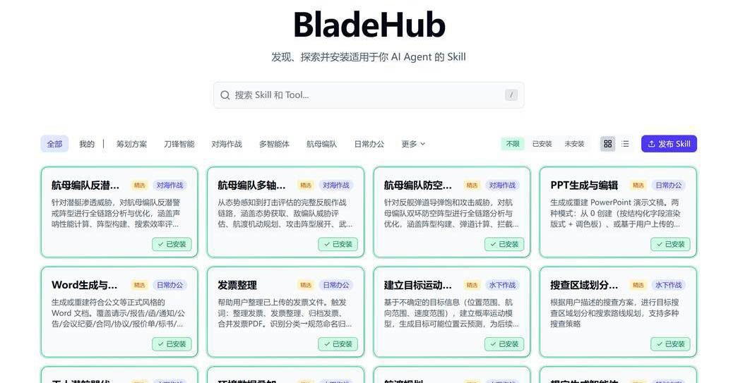 技能市场界面