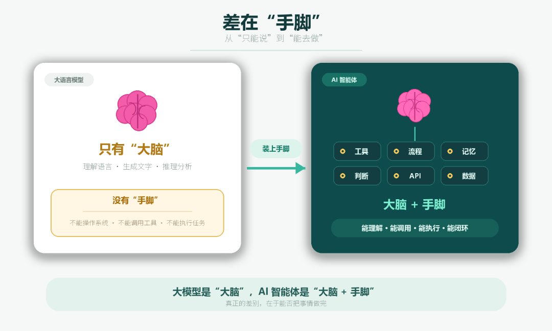 大模型与 AI 智能体对比